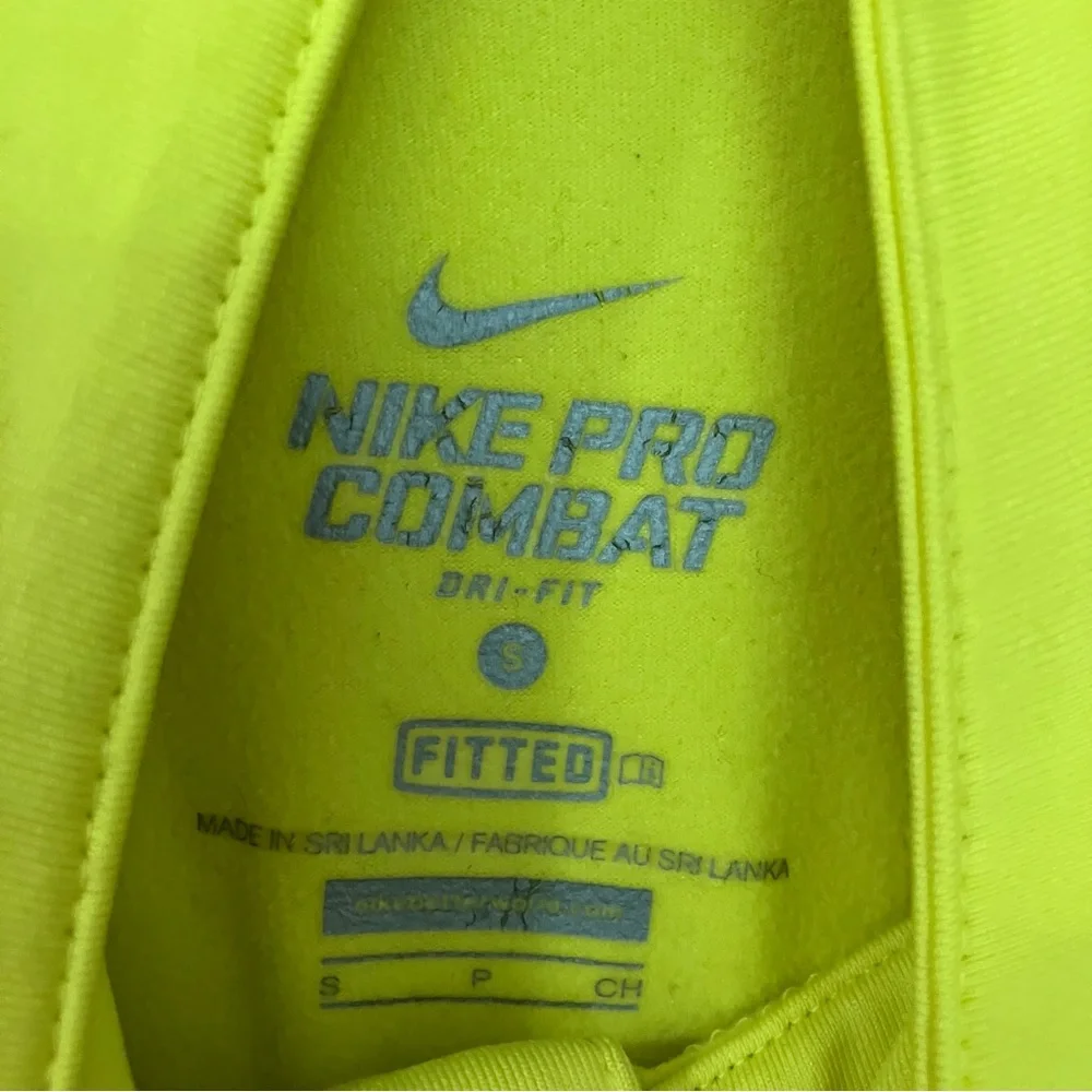 Nike pro combat Women’s Small Yellow pullover long sleeve top running sporty